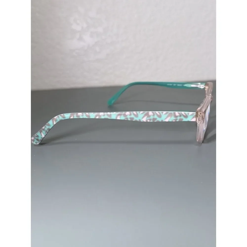 Marchon NYC Junior M-7501 Kids‎ Eyeglasses Pink Clear Teal Heart Print 46-15-130
